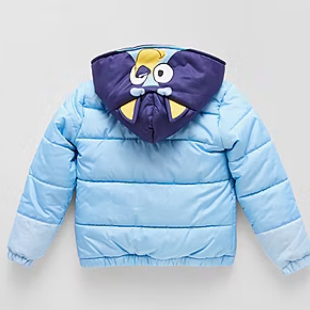 Bluey Kids Puffer Jacket - Light Blue - Picture 3 of 3